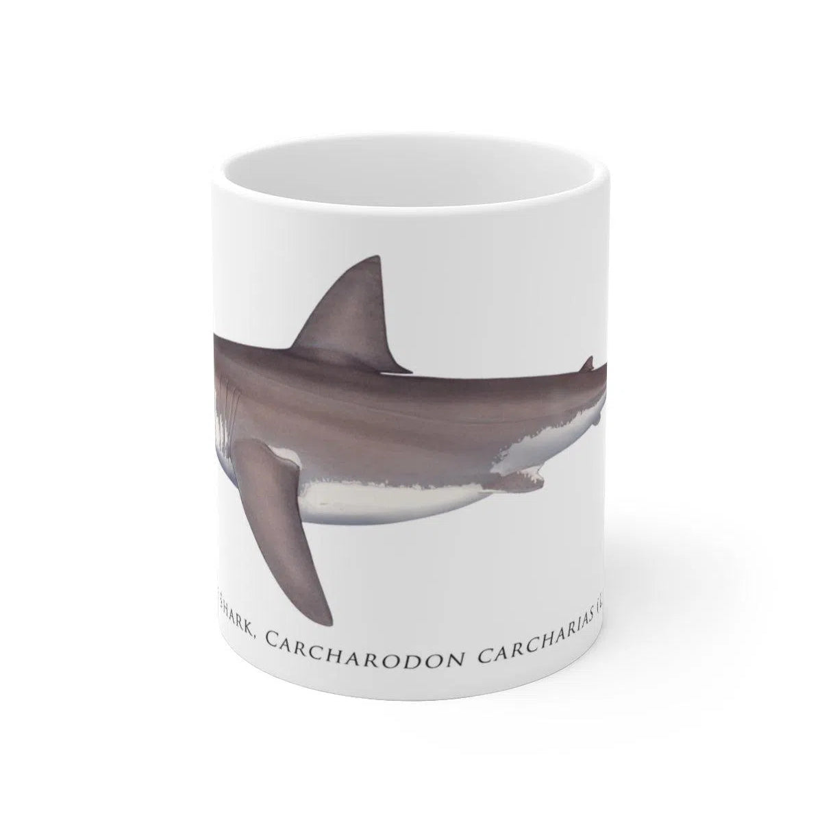 Great White Shark Mug-Stick Figure Fish Illustration