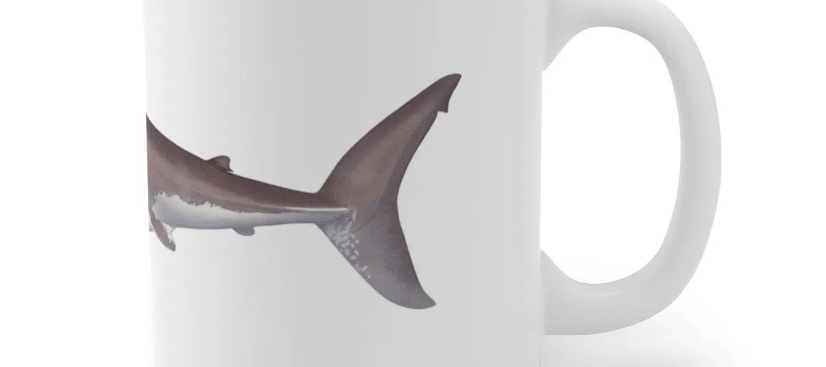 Great White Shark Mug-Stick Figure Fish Illustration