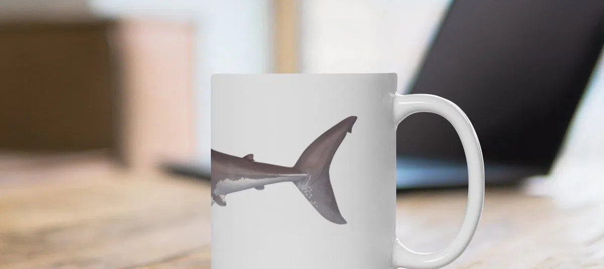 Great White Shark Mug-Stick Figure Fish Illustration