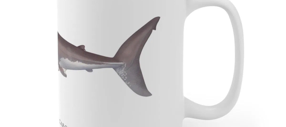 Great White Shark Mug-Stick Figure Fish Illustration