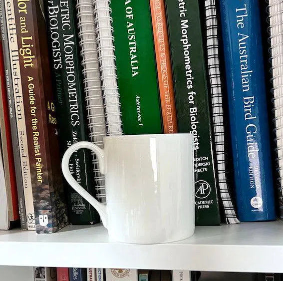 Green Sea Turtle - Fine Bone China Mug-Stick Figure Fish Illustration