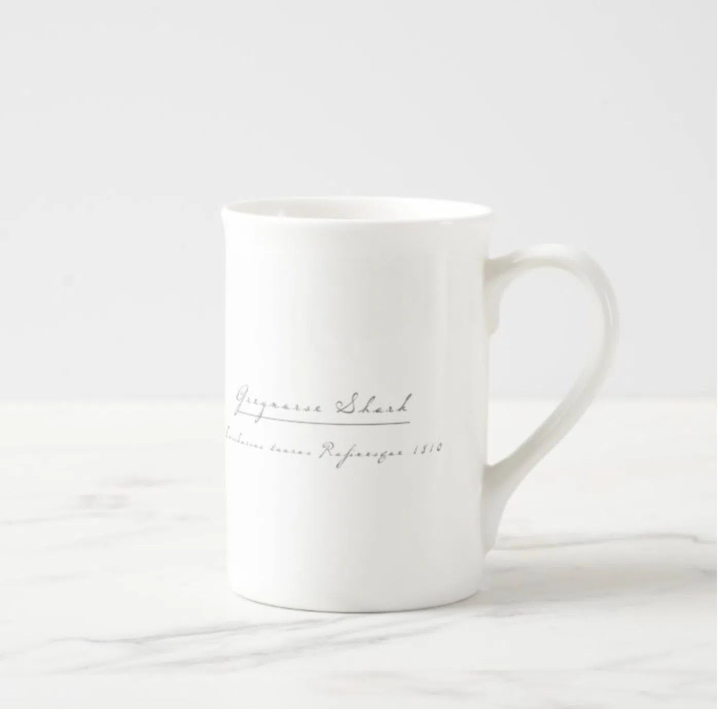 Greynurse Shark - Fine Bone China Mug-Stick Figure Fish Illustration