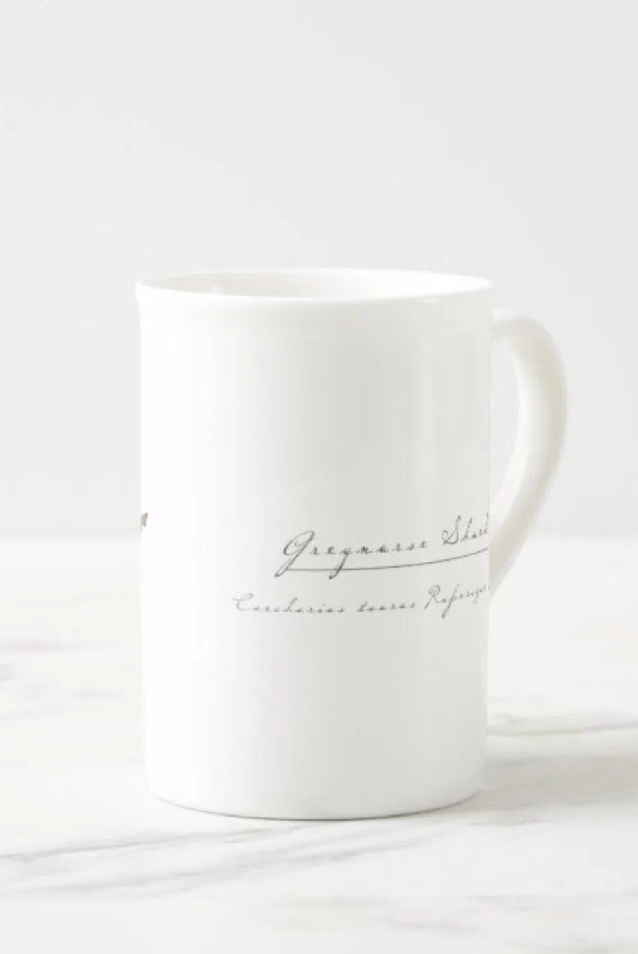 Greynurse Shark - Fine Bone China Mug-Stick Figure Fish Illustration