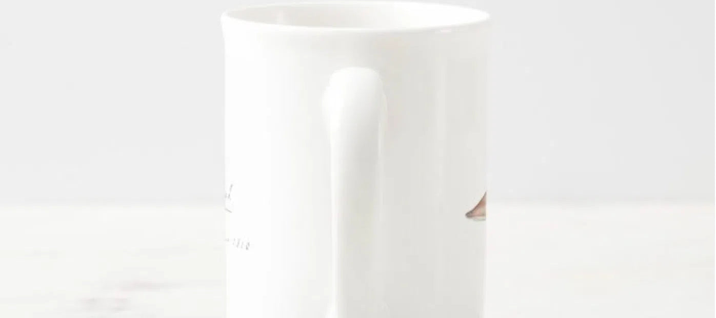 Greynurse Shark - Fine Bone China Mug-Stick Figure Fish Illustration