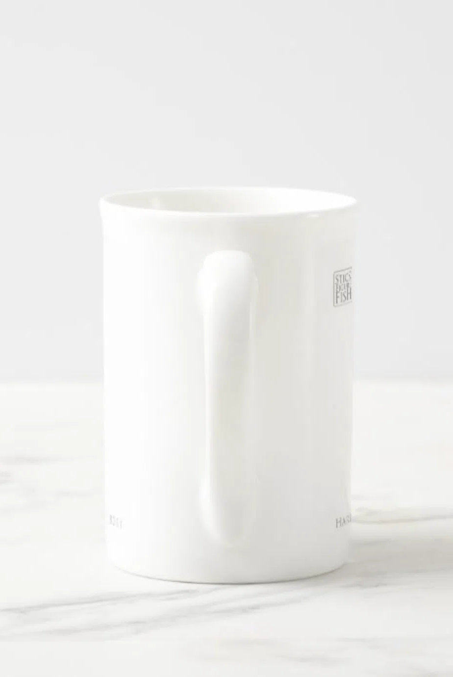 Harlequin Filefish - Fine Bone China Mug-Stick Figure Fish Illustration