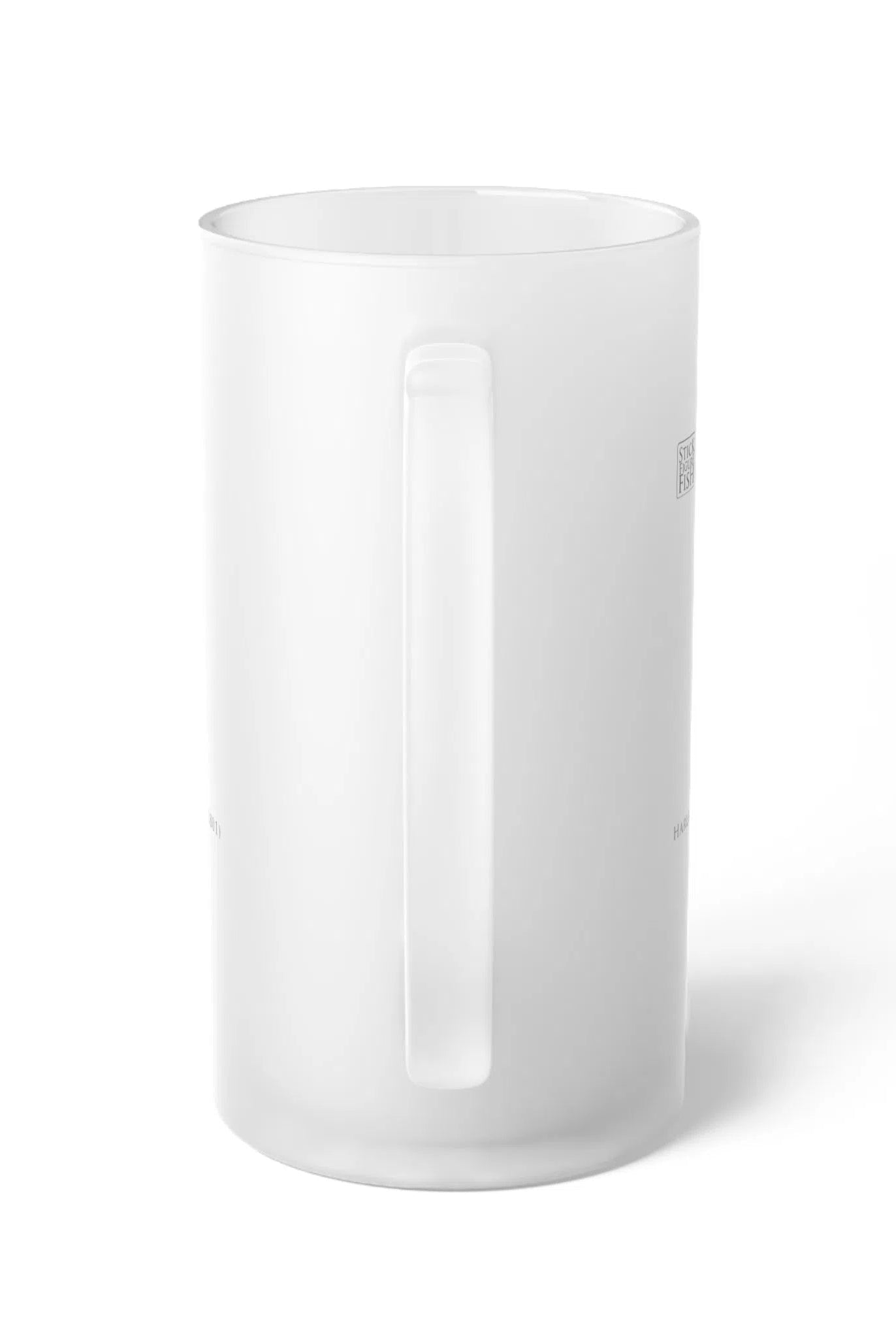 Harlequin Filefish - Frosted Glass Stein-Stick Figure Fish Illustration