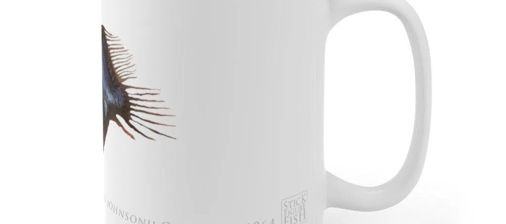 Humpback Blackdevil Mug-Stick Figure Fish Illustration