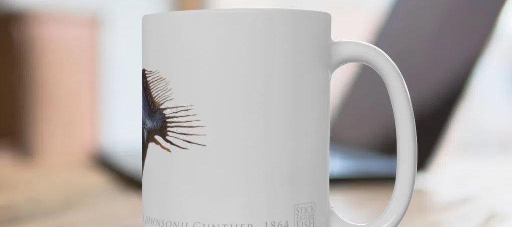 Humpback Blackdevil Mug-Stick Figure Fish Illustration