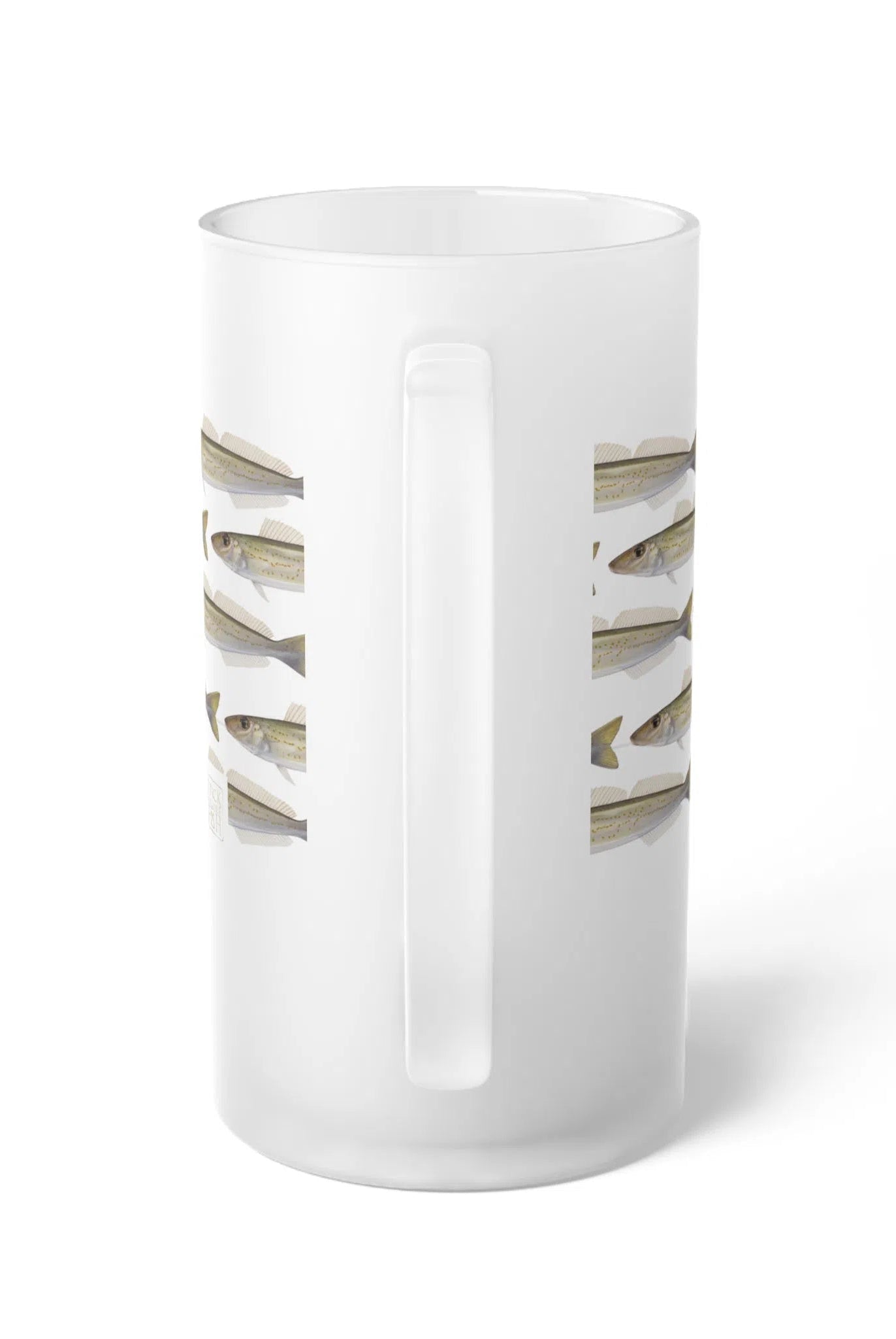 King George Whiting - Tessellation Series - Frosted Glass Stein-Stick Figure Fish Illustration