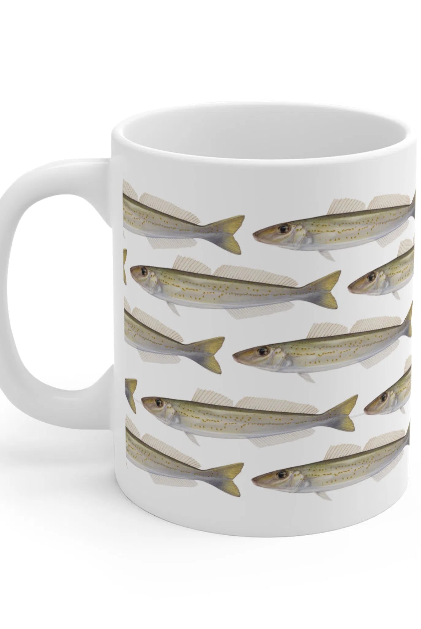 King George Whiting - Tessellation Series - Mug-Stick Figure Fish Illustration