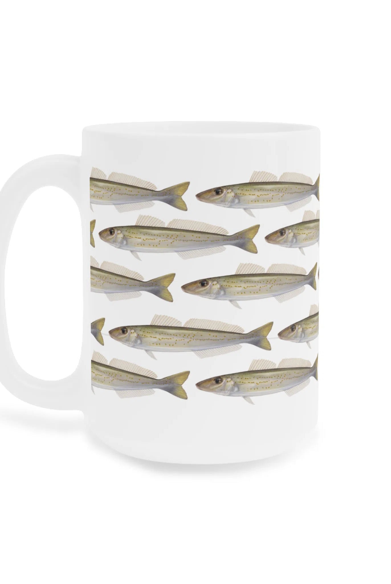 King George Whiting - Tessellation Series - Mug-Stick Figure Fish Illustration