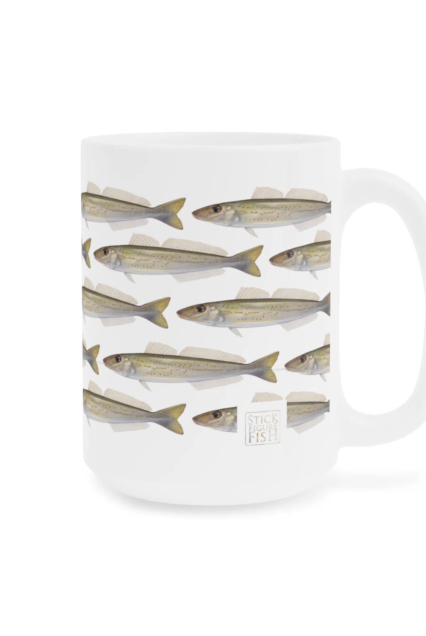 King George Whiting - Tessellation Series - Mug-Stick Figure Fish Illustration