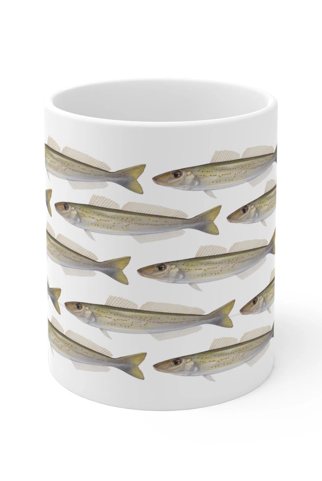 King George Whiting - Tessellation Series - Mug-Stick Figure Fish Illustration