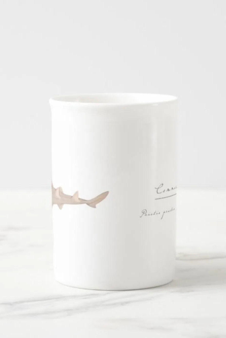Largetooth Sawfish - Fine Bone China Mug-Stick Figure Fish Illustration