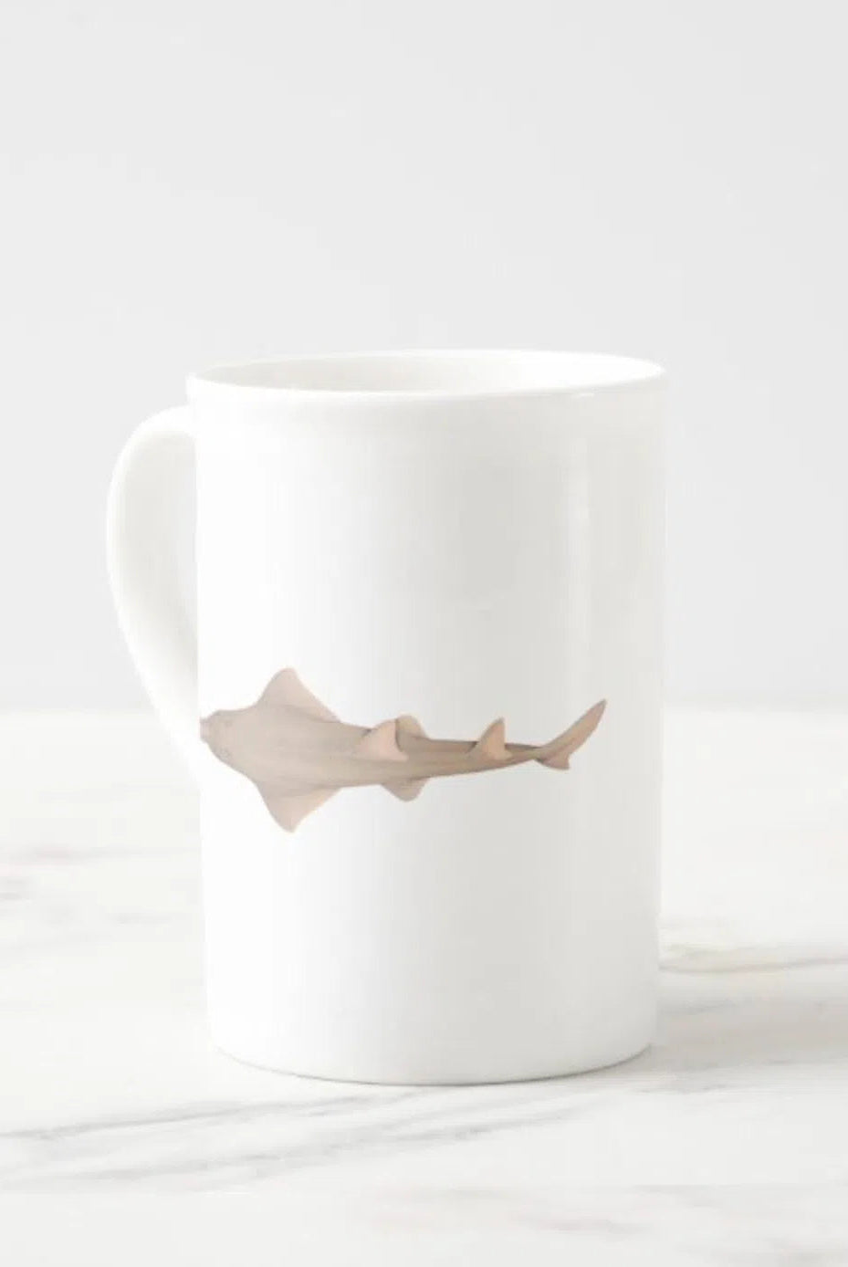 Largetooth Sawfish - Fine Bone China Mug-Stick Figure Fish Illustration
