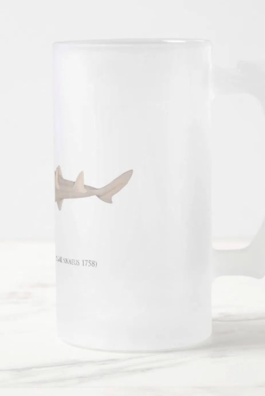 Largetooth Sawfish - Frosted Glass Stein-Stick Figure Fish Illustration