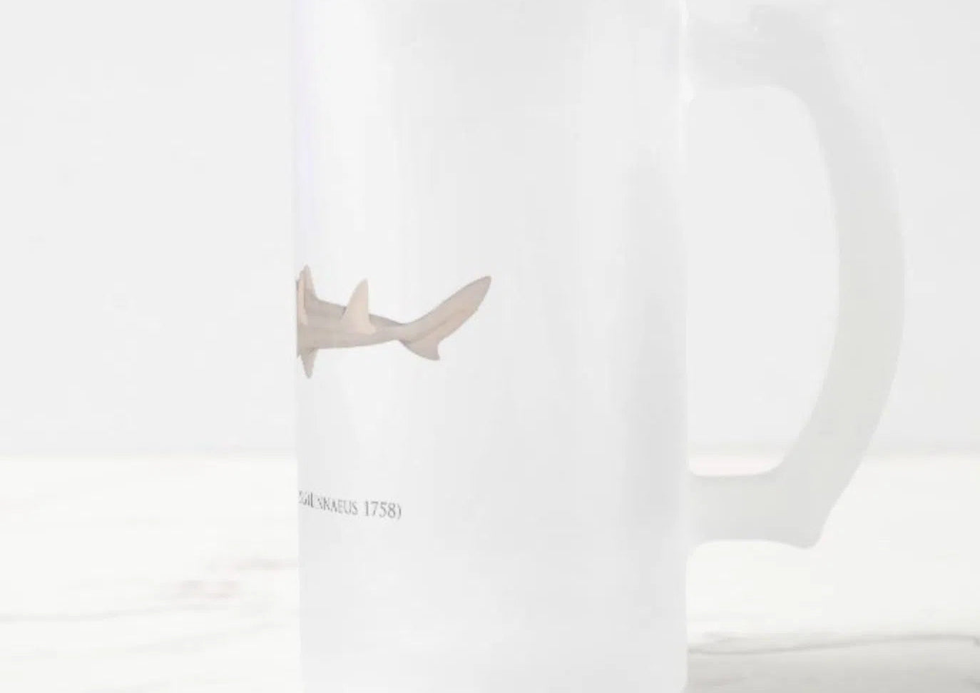 Largetooth Sawfish - Frosted Glass Stein-Stick Figure Fish Illustration
