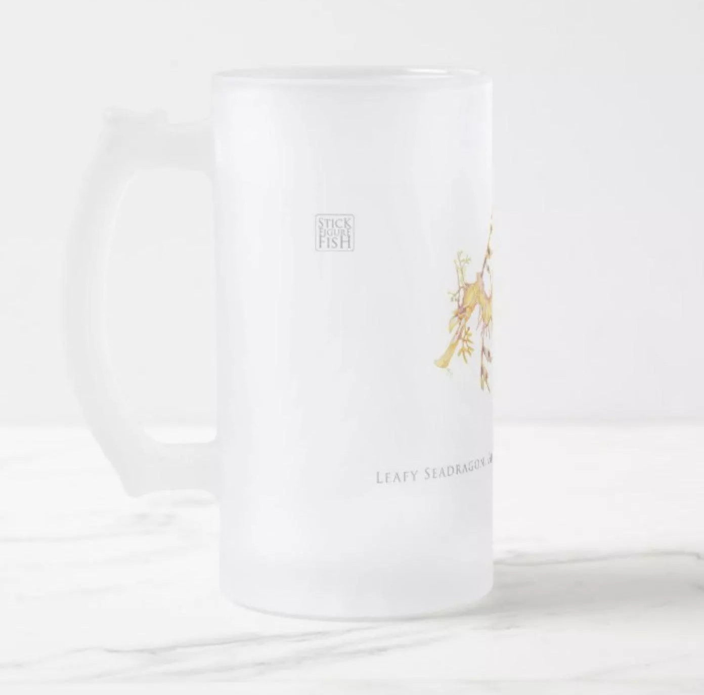 Leafy Seadragon, Phycodurus eques (Günther 1865) - Glass Stein-Stick Figure Fish Illustration