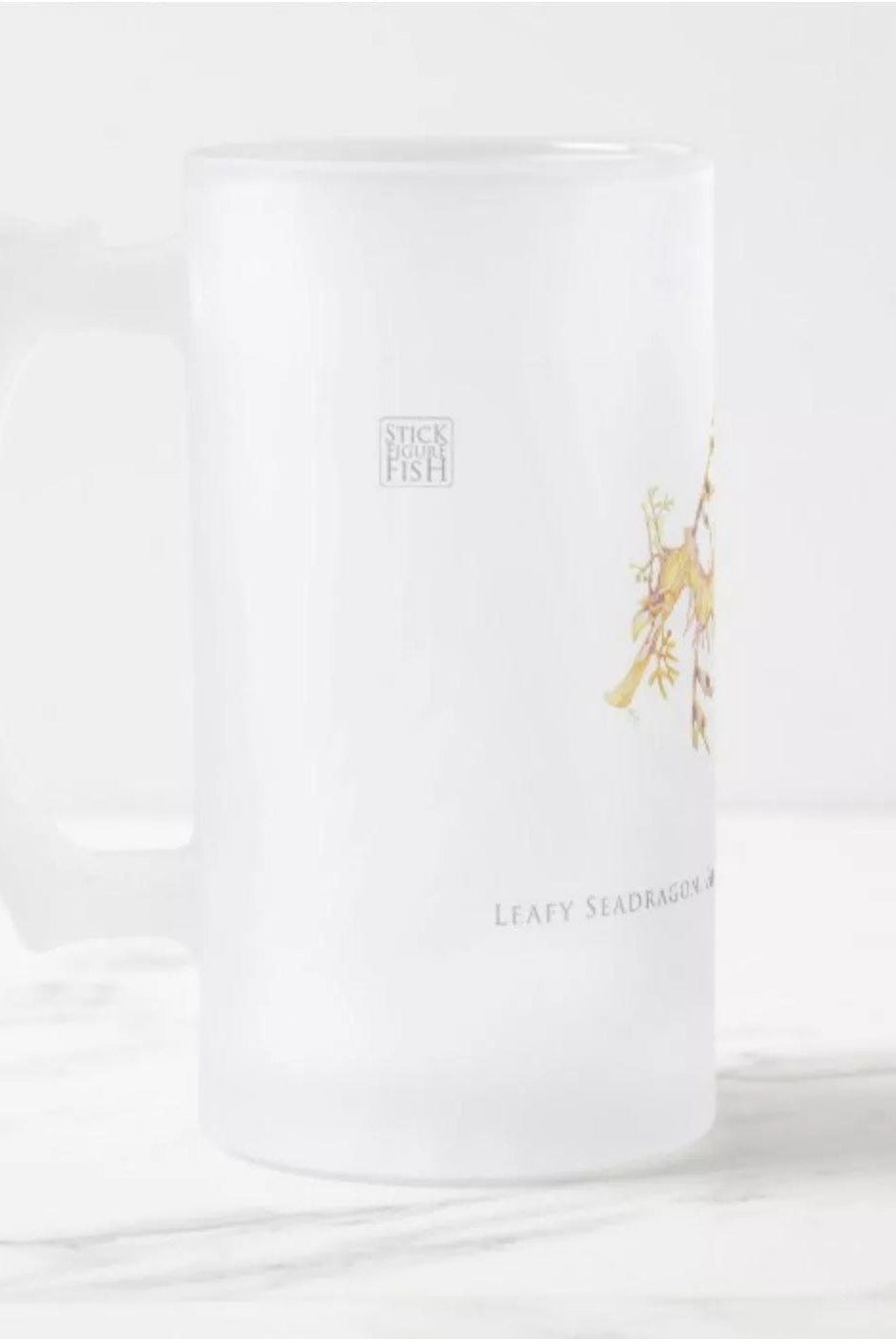 Leafy Seadragon, Phycodurus eques (Günther 1865) - Glass Stein-Stick Figure Fish Illustration