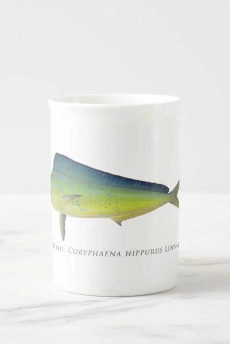 Mahi Mahi - Fine Bone China Mug-Stick Figure Fish Illustration