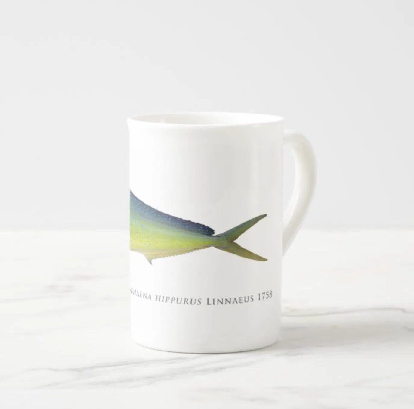 Mahi Mahi - Fine Bone China Mug-Stick Figure Fish Illustration