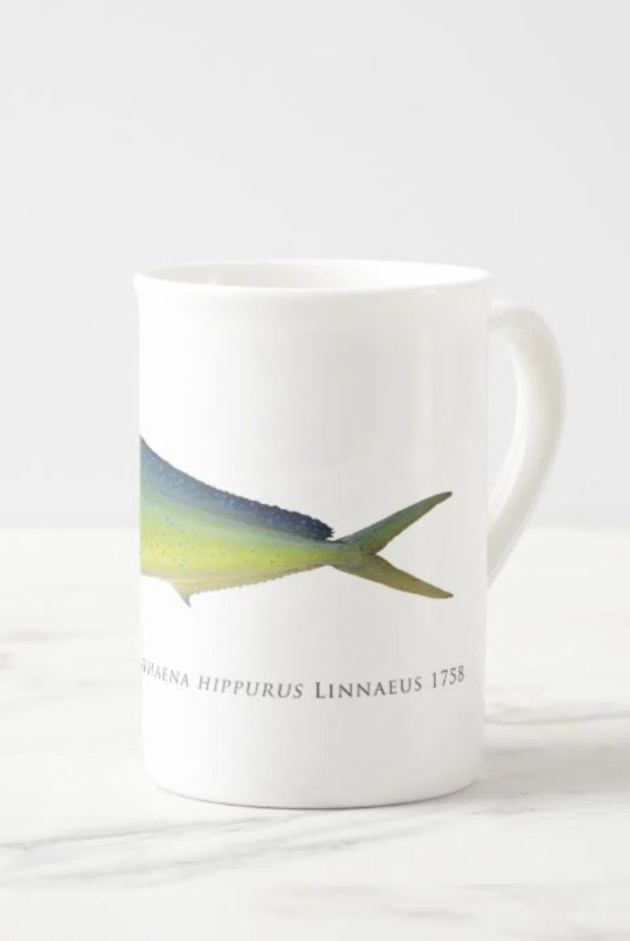 Mahi Mahi - Fine Bone China Mug-Stick Figure Fish Illustration