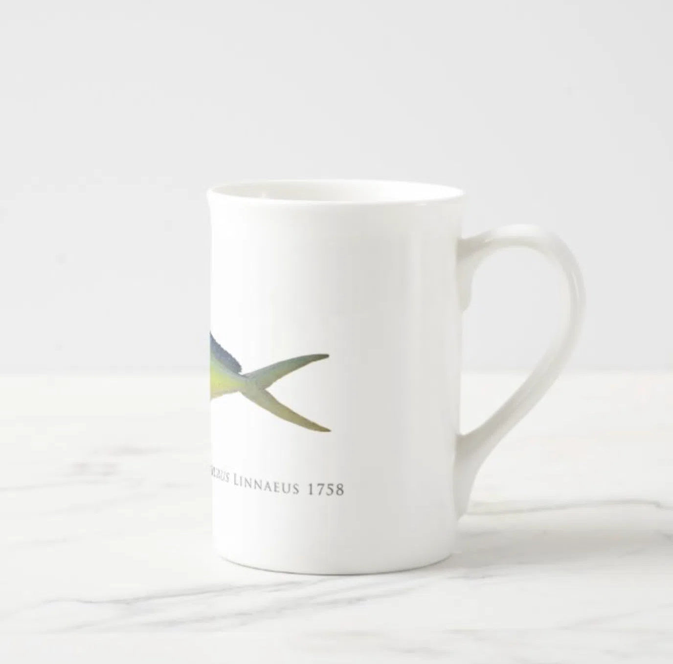 Mahi Mahi - Fine Bone China Mug-Stick Figure Fish Illustration
