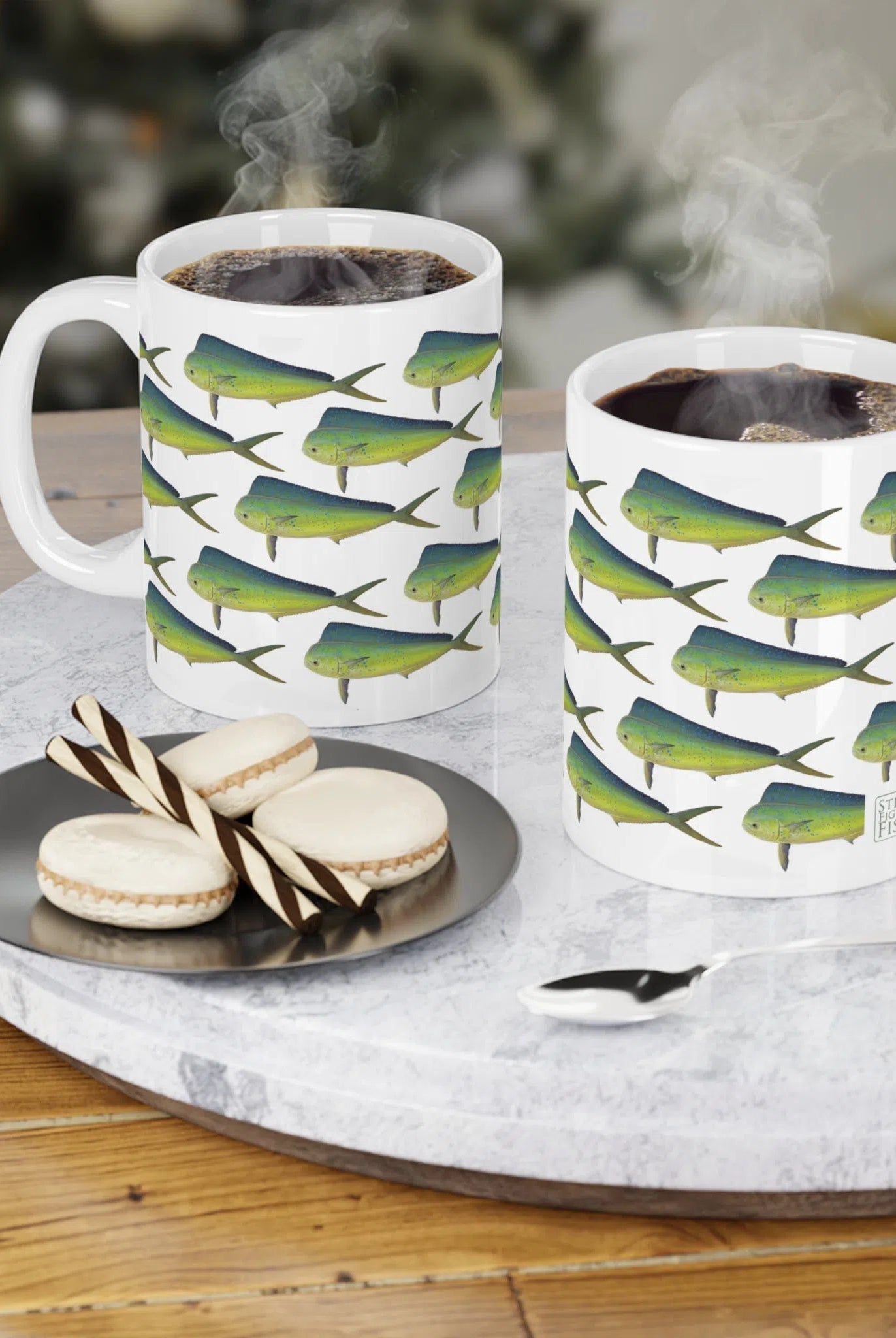 Mahi Mahi - Tessellation Series - Mug-Stick Figure Fish Illustration