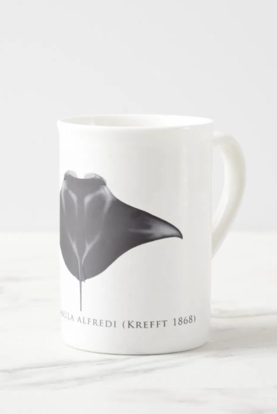 Reef Manta Ray - Fine Bone China Mug-Stick Figure Fish Illustration