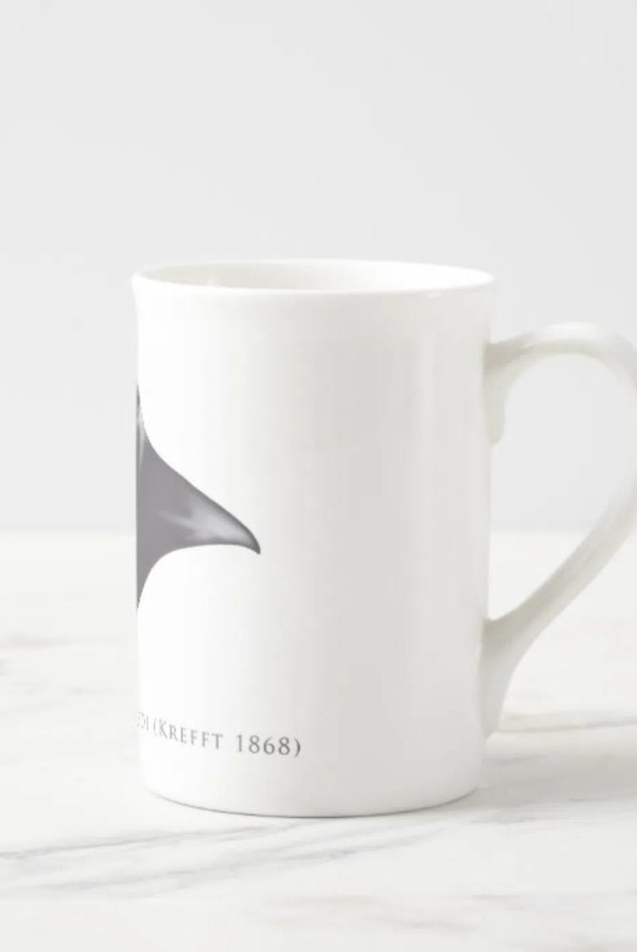 Reef Manta Ray - Fine Bone China Mug-Stick Figure Fish Illustration