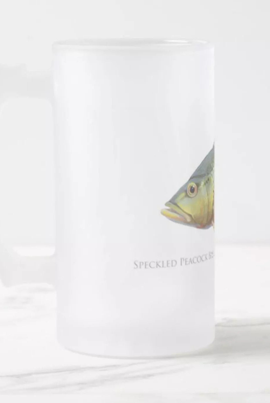 Speckled Peacock Bass (Pavon) - Frosted Glass Stein-Stick Figure Fish Illustration