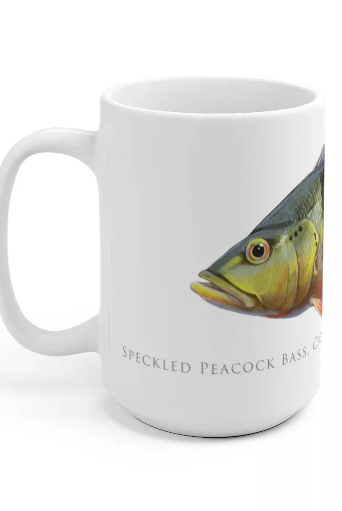 Speckled Peacock Bass (Pavon) Mug-Stick Figure Fish Illustration