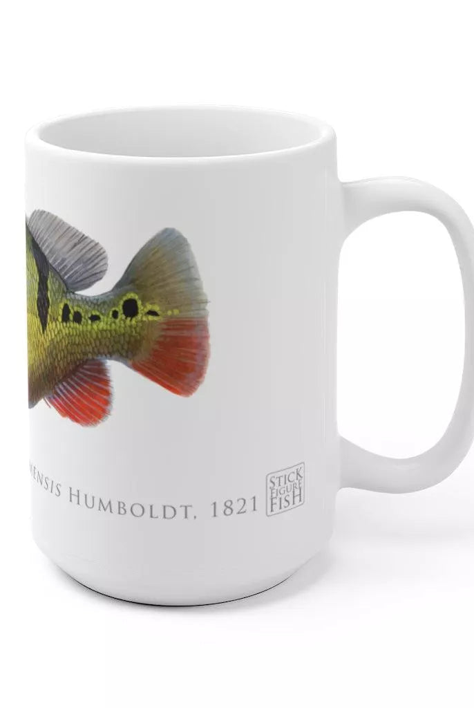 Speckled Peacock Bass (Pavon) Mug-Stick Figure Fish Illustration