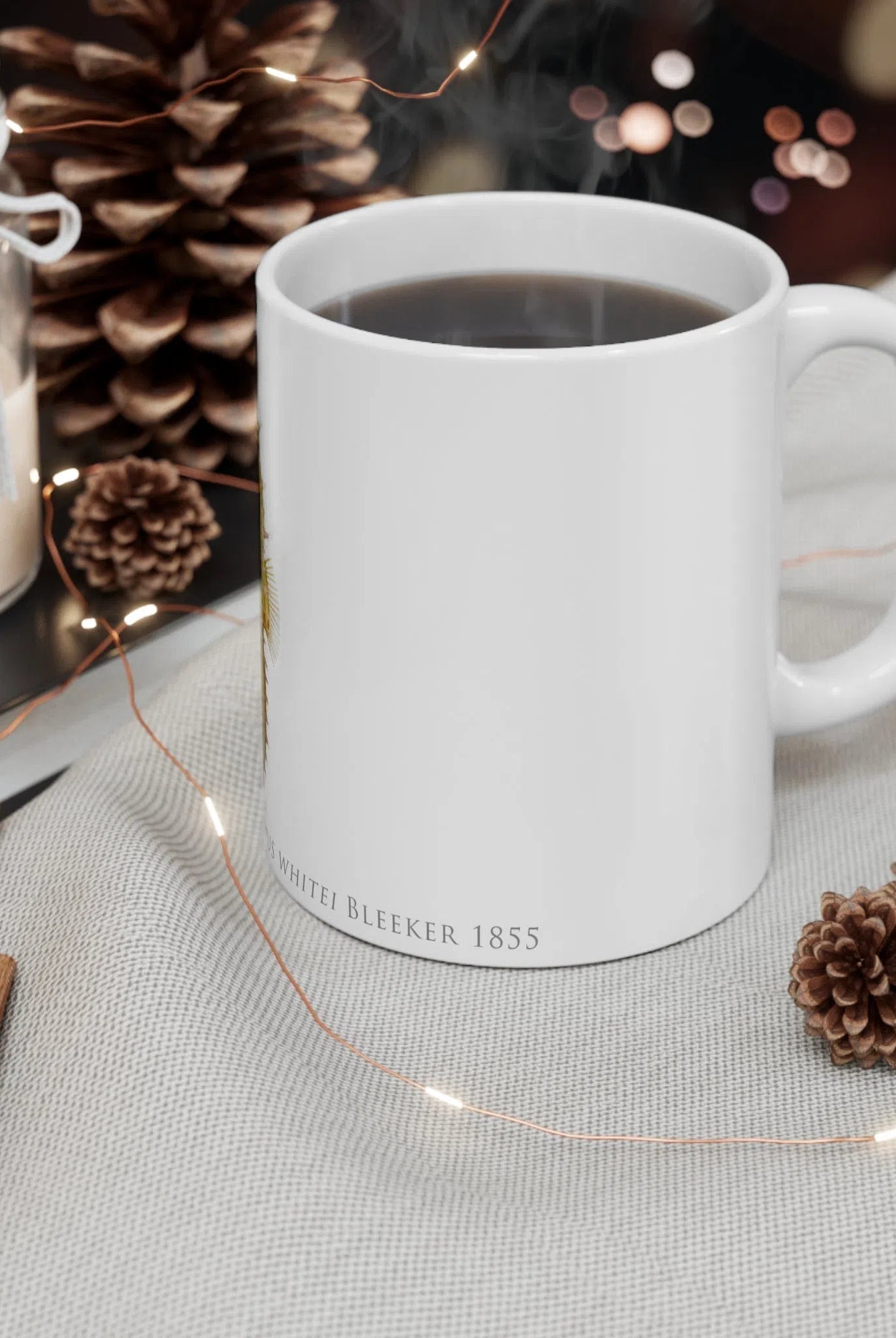 White's Seahorse Mug-Stick Figure Fish Illustration