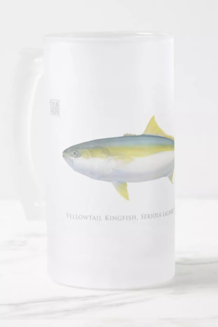 Yellowtail Kingfish - Glass Stein-Stick Figure Fish Illustration