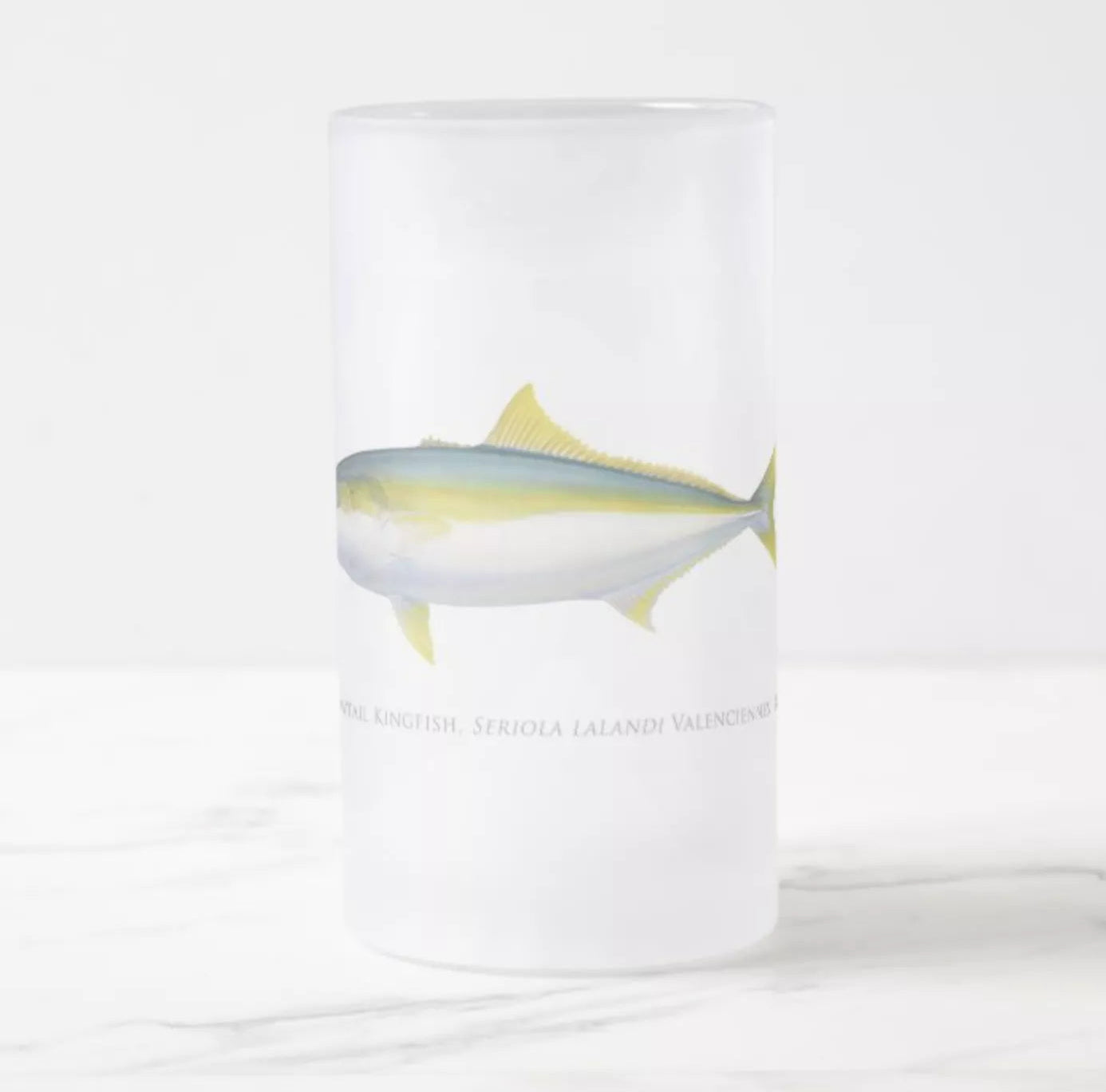 Yellowtail Kingfish - Glass Stein-Stick Figure Fish Illustration