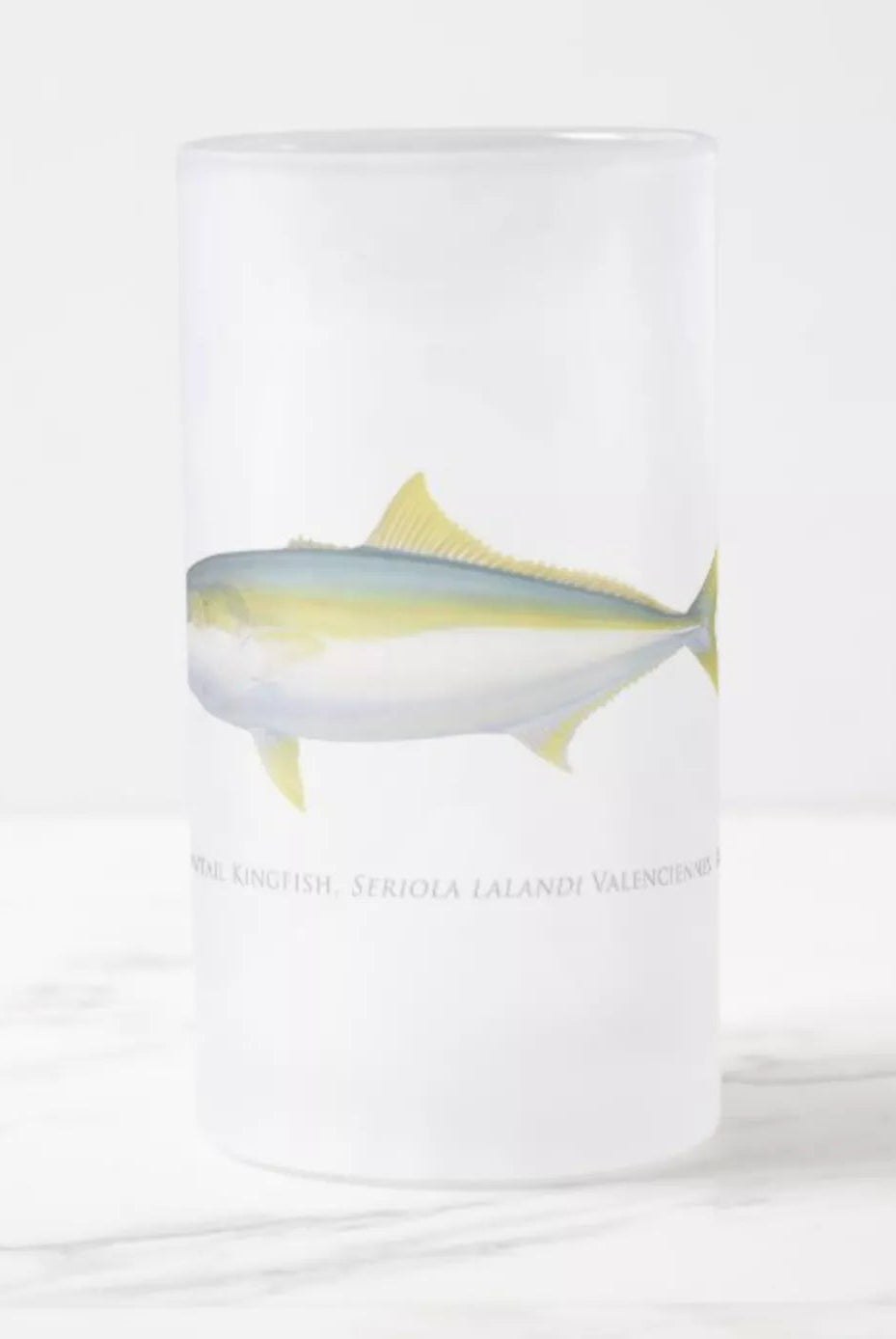 Yellowtail Kingfish - Glass Stein-Stick Figure Fish Illustration