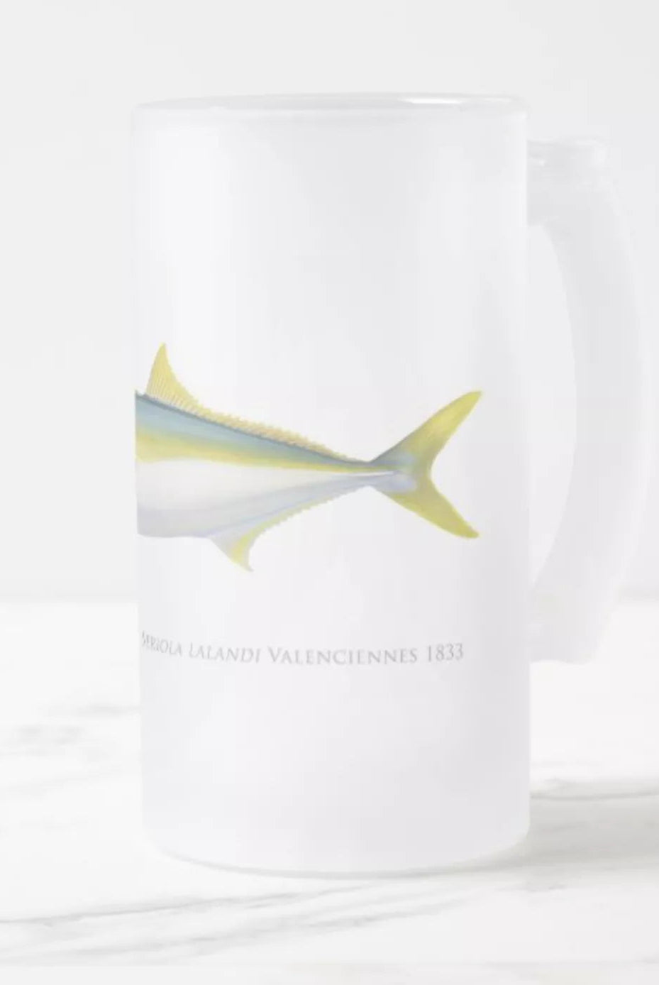 Yellowtail Kingfish - Glass Stein-Stick Figure Fish Illustration
