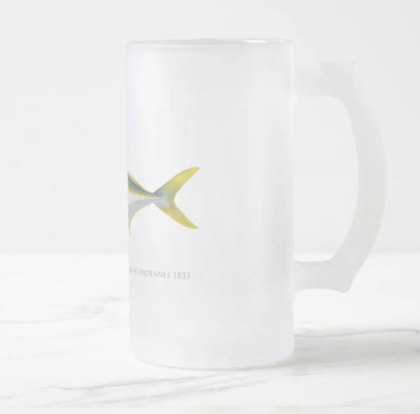 Yellowtail Kingfish - Glass Stein-Stick Figure Fish Illustration