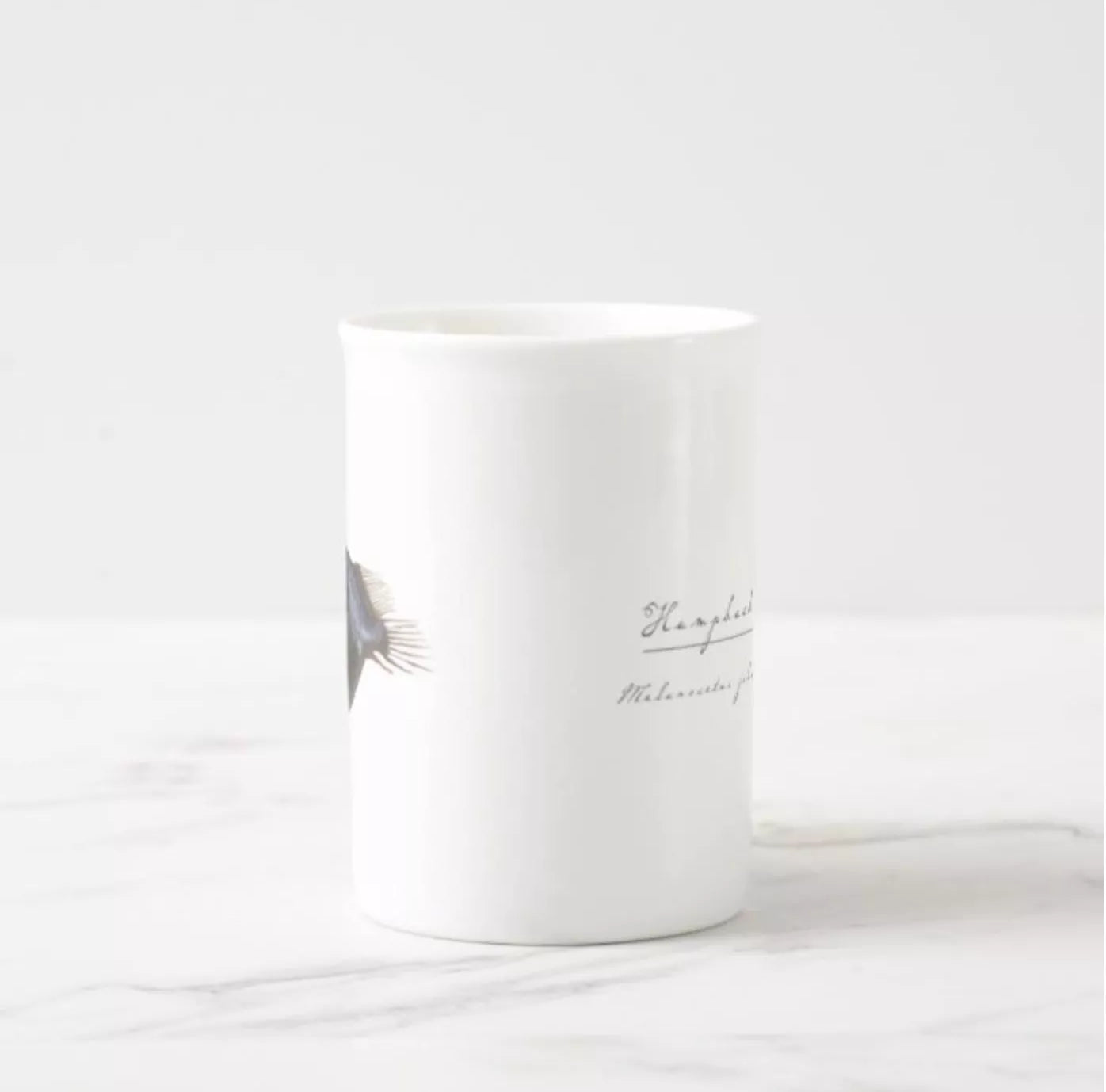 Humpback Blackdevil - Fine Bone China Mug-Stick Figure Fish Illustration