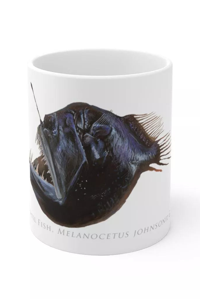 Humpback Blackdevil Mug-Stick Figure Fish Illustration