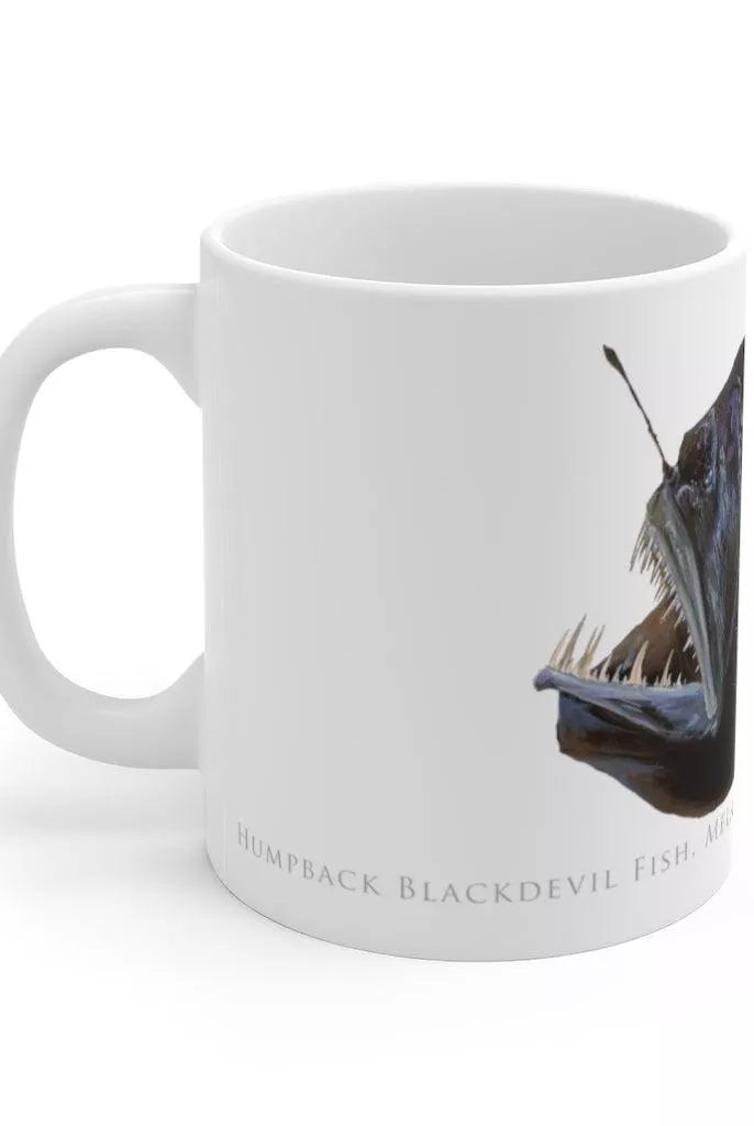 Humpback Blackdevil Mug-Stick Figure Fish Illustration