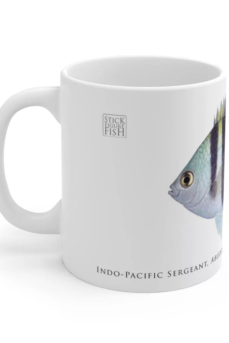 Indo-Pacific Sergeant Mug-Stick Figure Fish Illustration