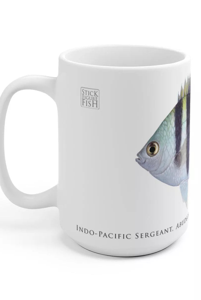 Indo-Pacific Sergeant Mug-Stick Figure Fish Illustration