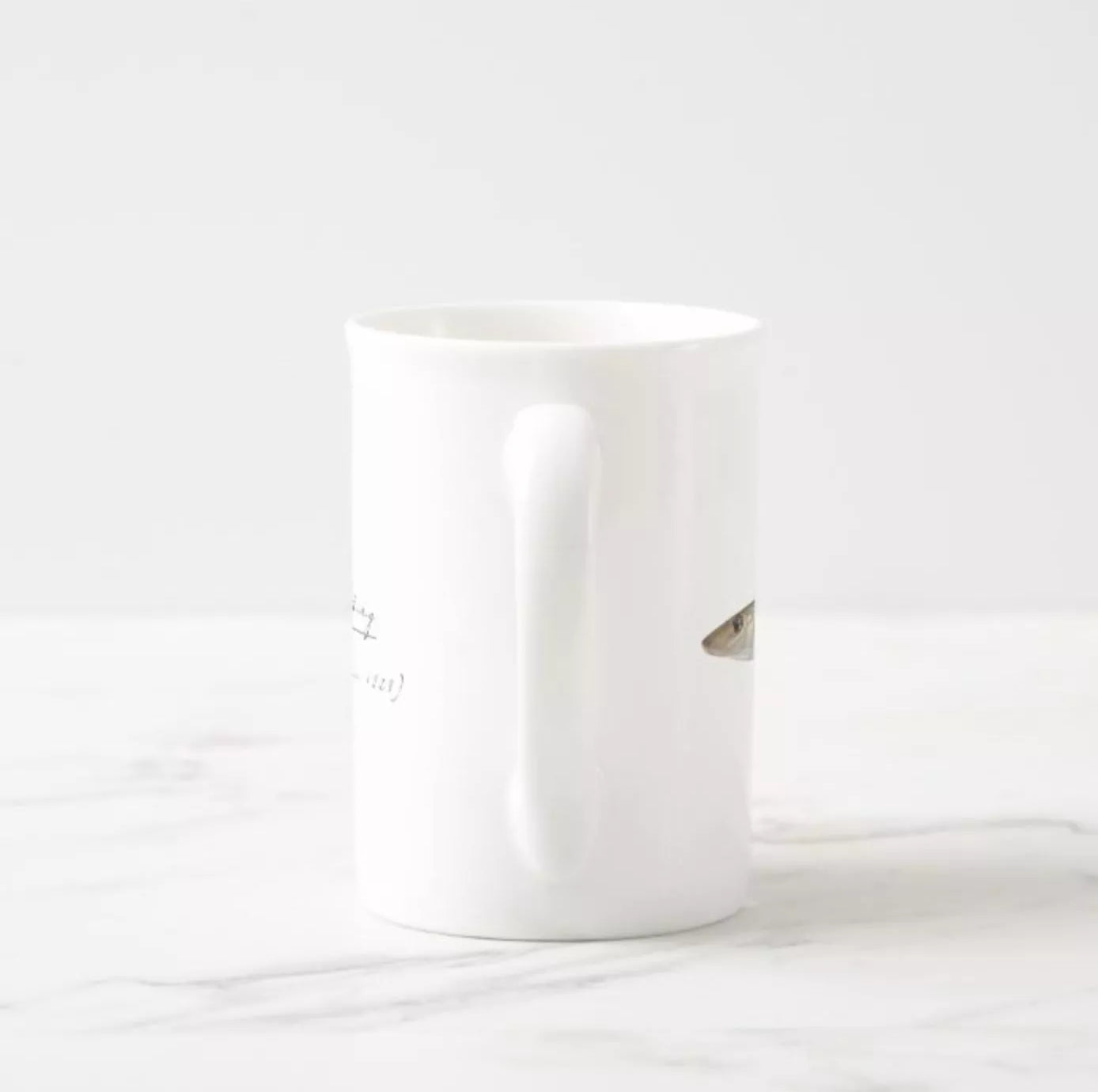 King George Whiting - Fine Bone China Mug-Stick Figure Fish Illustration