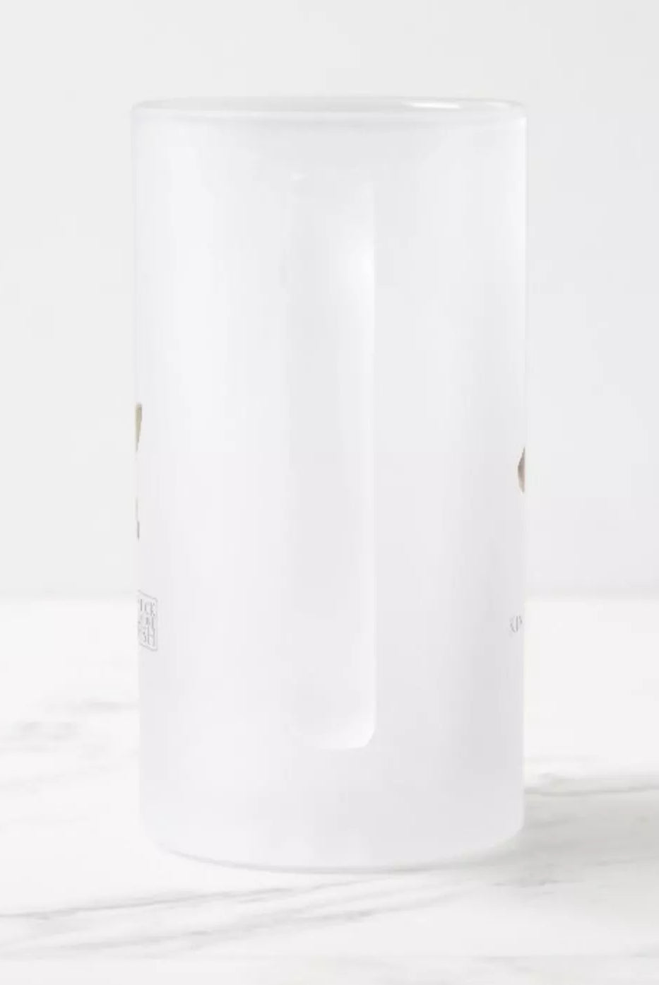 King George Whiting - Frosted Glass Stein-Stick Figure Fish Illustration