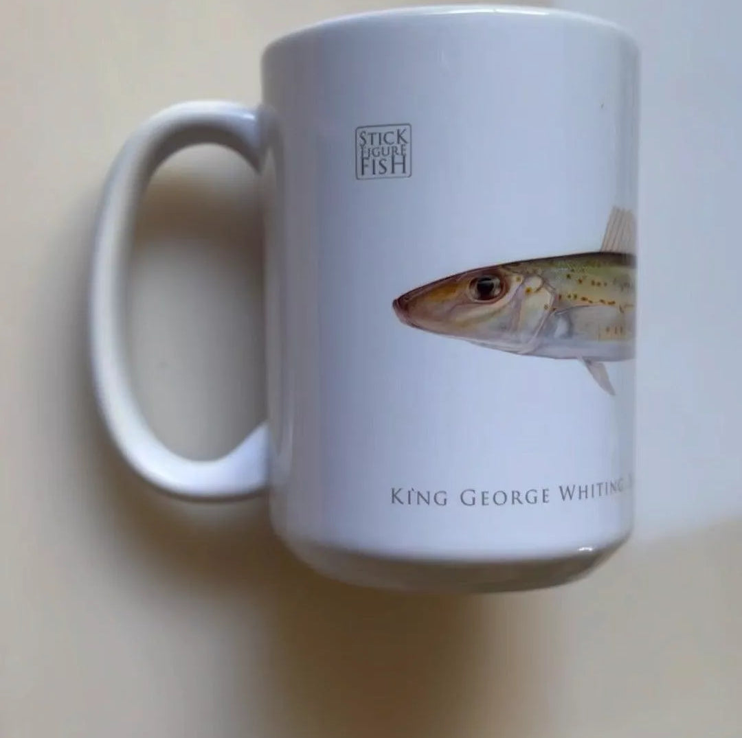 King George Whiting Mug-Stick Figure Fish Illustration