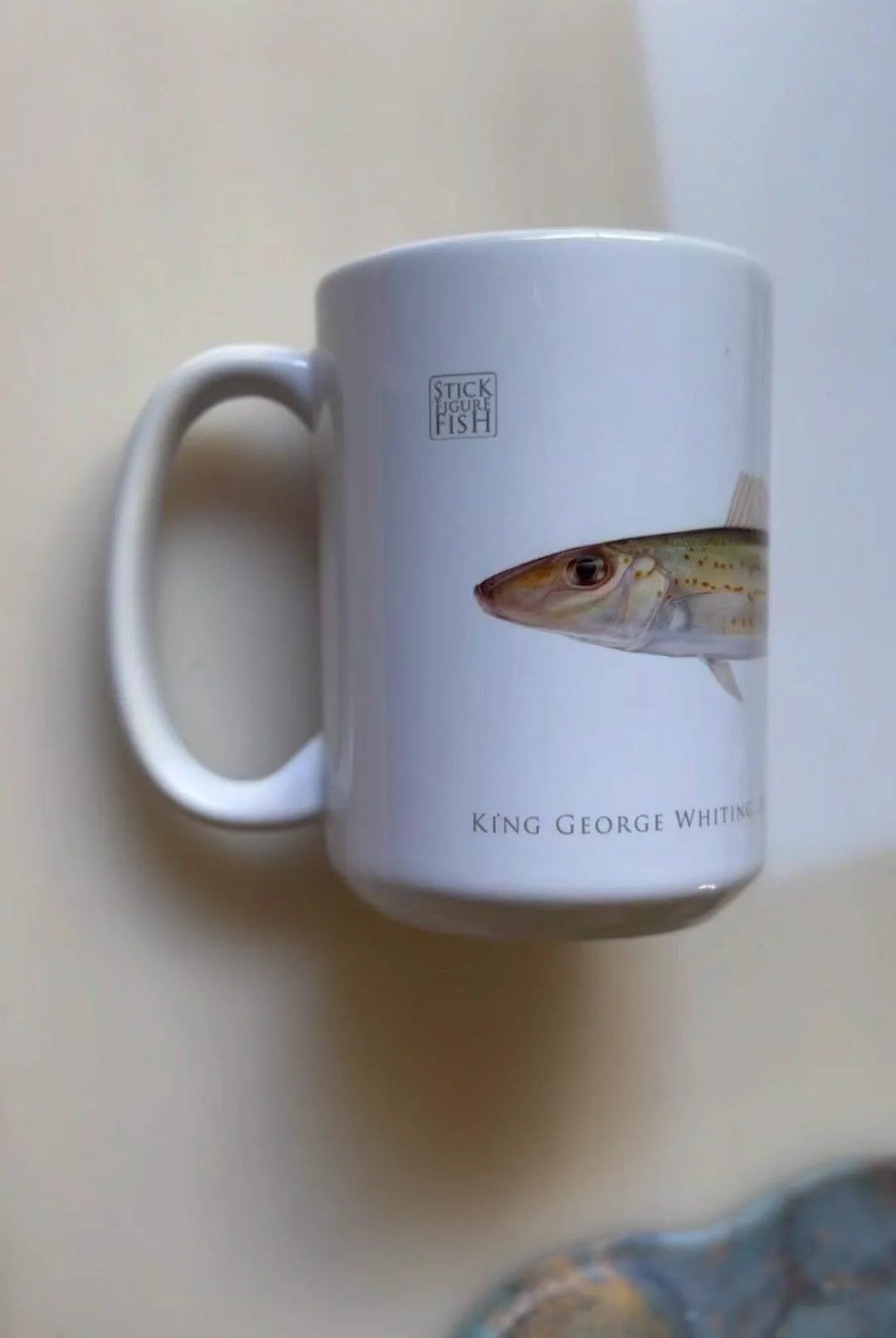 King George Whiting Mug-Stick Figure Fish Illustration