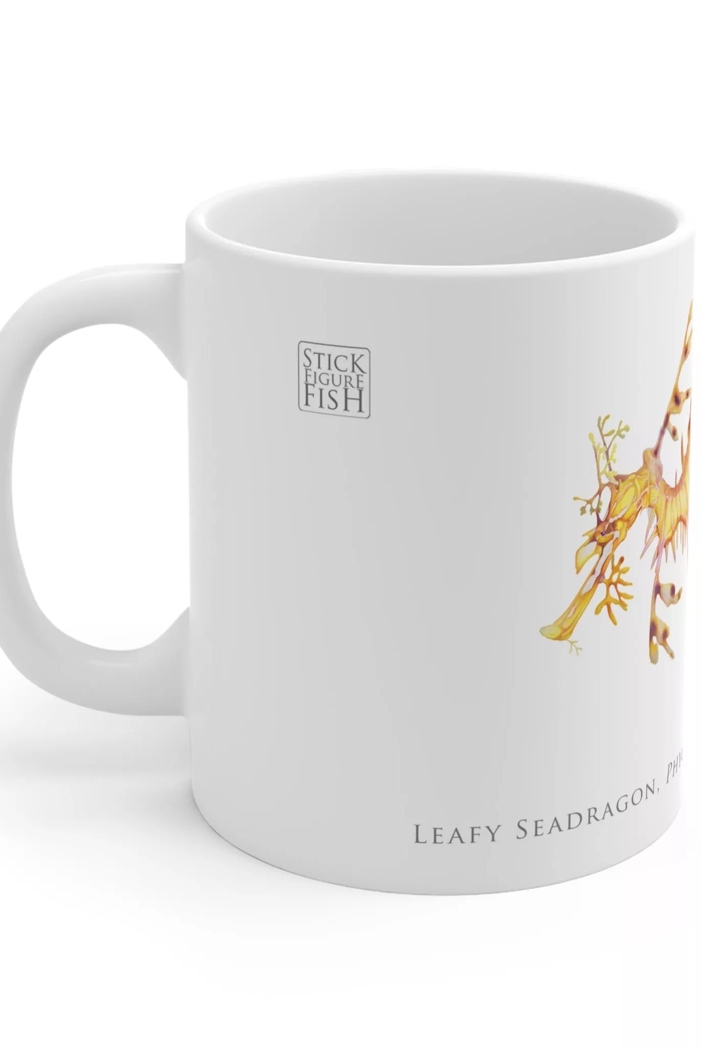 Leafy Seadragon, Phycodurus eques - Mug-Stick Figure Fish Illustration