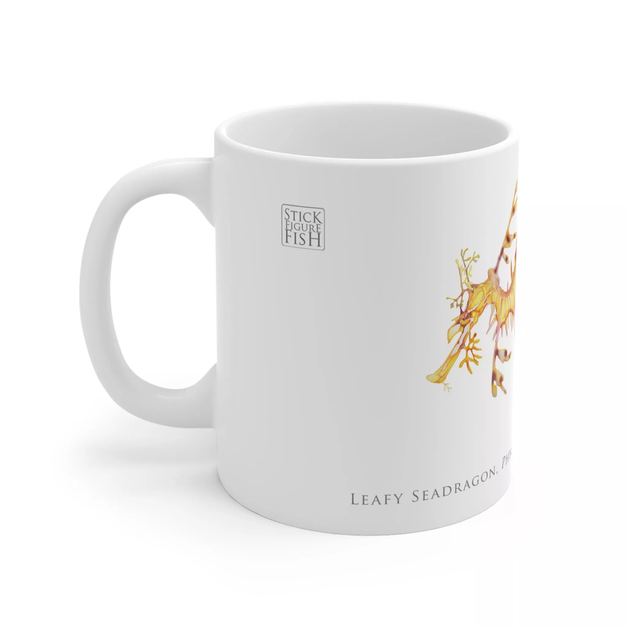 Leafy Seadragon, Phycodurus eques - Mug-Stick Figure Fish Illustration